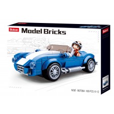 Model Bricks Blue Race Car