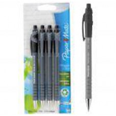 Paper Mate Flexgrip Ultra Ball Point Pens - Black / Pack of 4 (1.0mm)